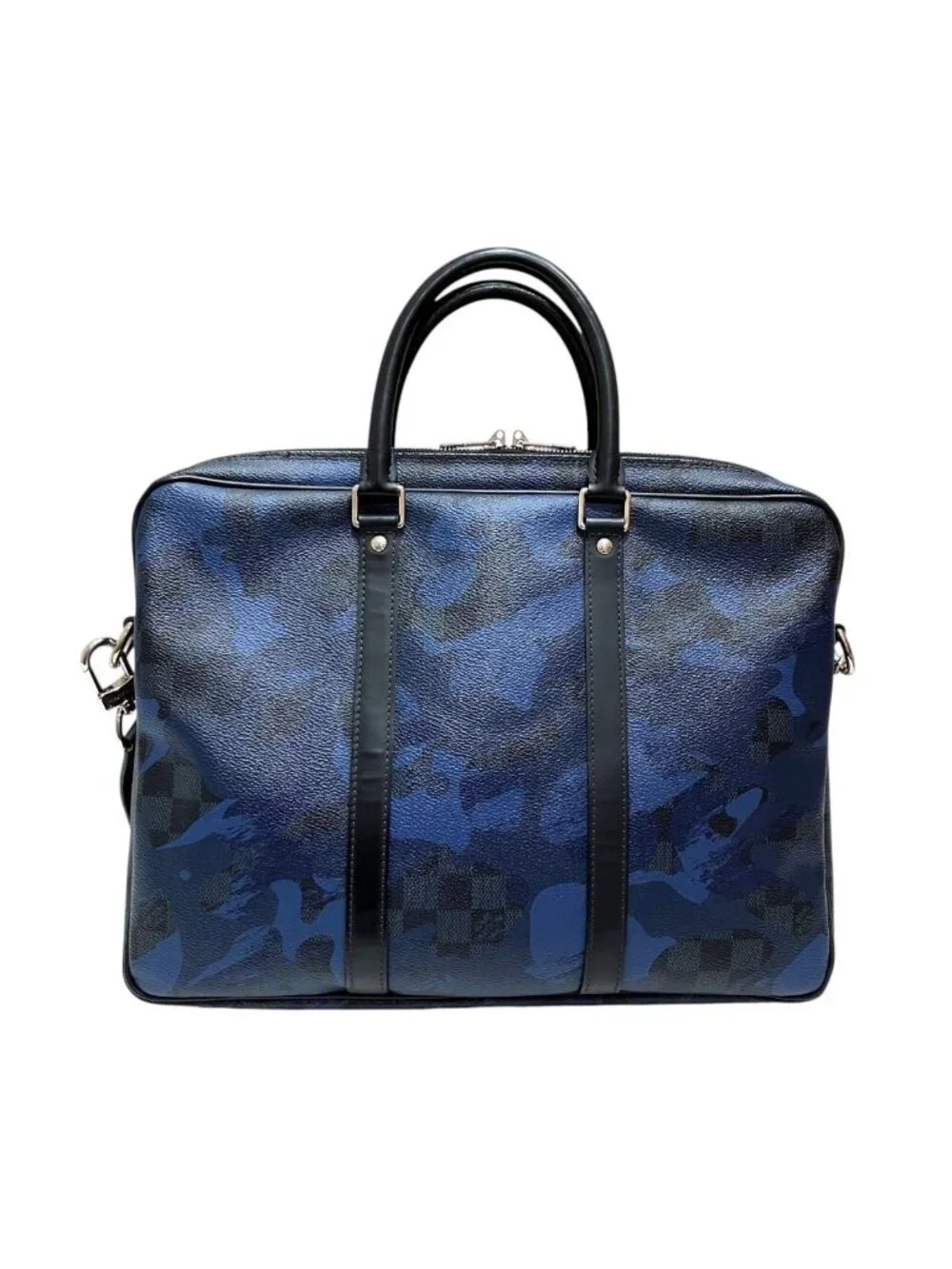 Louis Vuitton Porte Documents Voyage Damier Cobalt Business Bag Canvas Leather